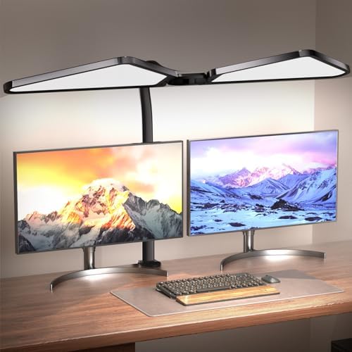 AILBTON Bright LED Desk Lamp with Clamp,Eye Caring Architect Led Desk Lights with Adjustable Swing Arm for Office Home,Dimming and Tempering Led Table Light
