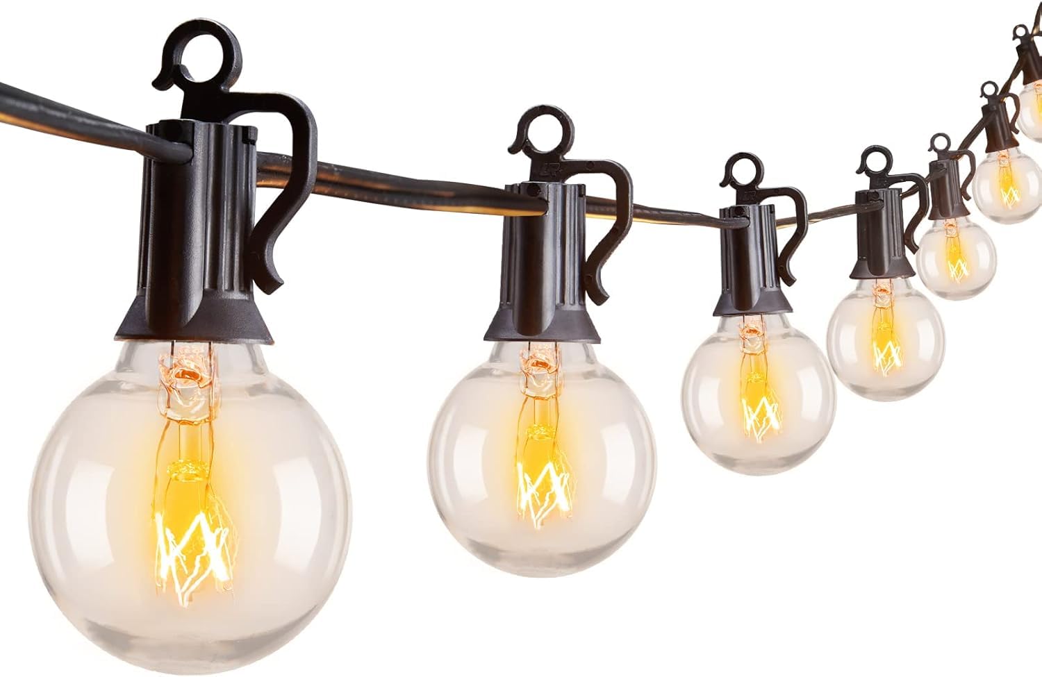 Brightown LED Outdoor String Light, 109 Feet Patio Lights with 52 Edison Shatterproof Bulbs(2 Spare), UL Listed Waterproof Outside Lights for Backyard Balcony Party Xmas Decor, E12 Base, Connectable