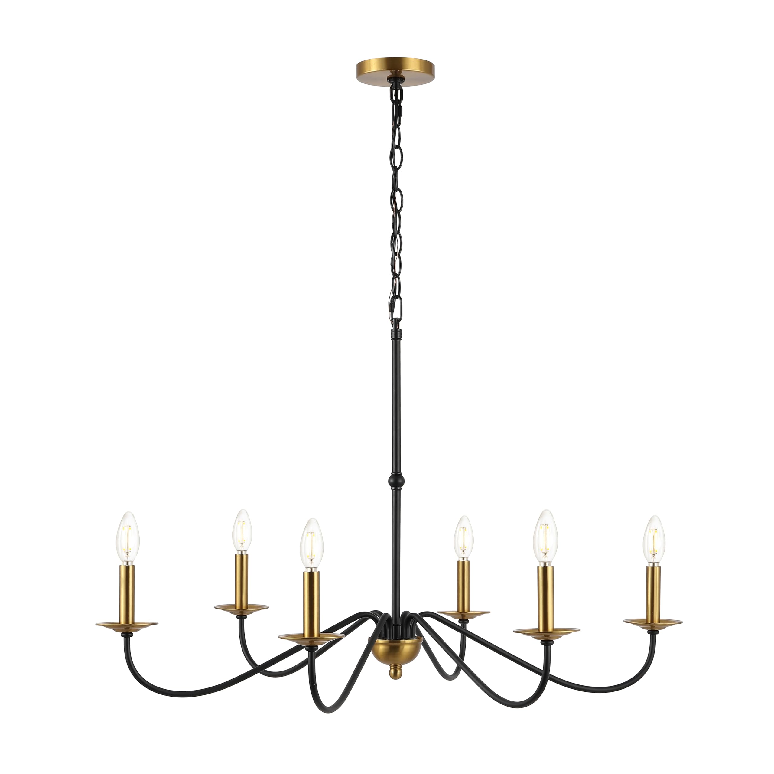 JONATHAN Y 40" Oil Rubbed Bronze 8-Light Bohemian Farmhouse Iron Chandelier, Rustic Candle-Style LED Hanging Light for Dining Room Kitchen Island Entryway Foyer (JYL7914A)