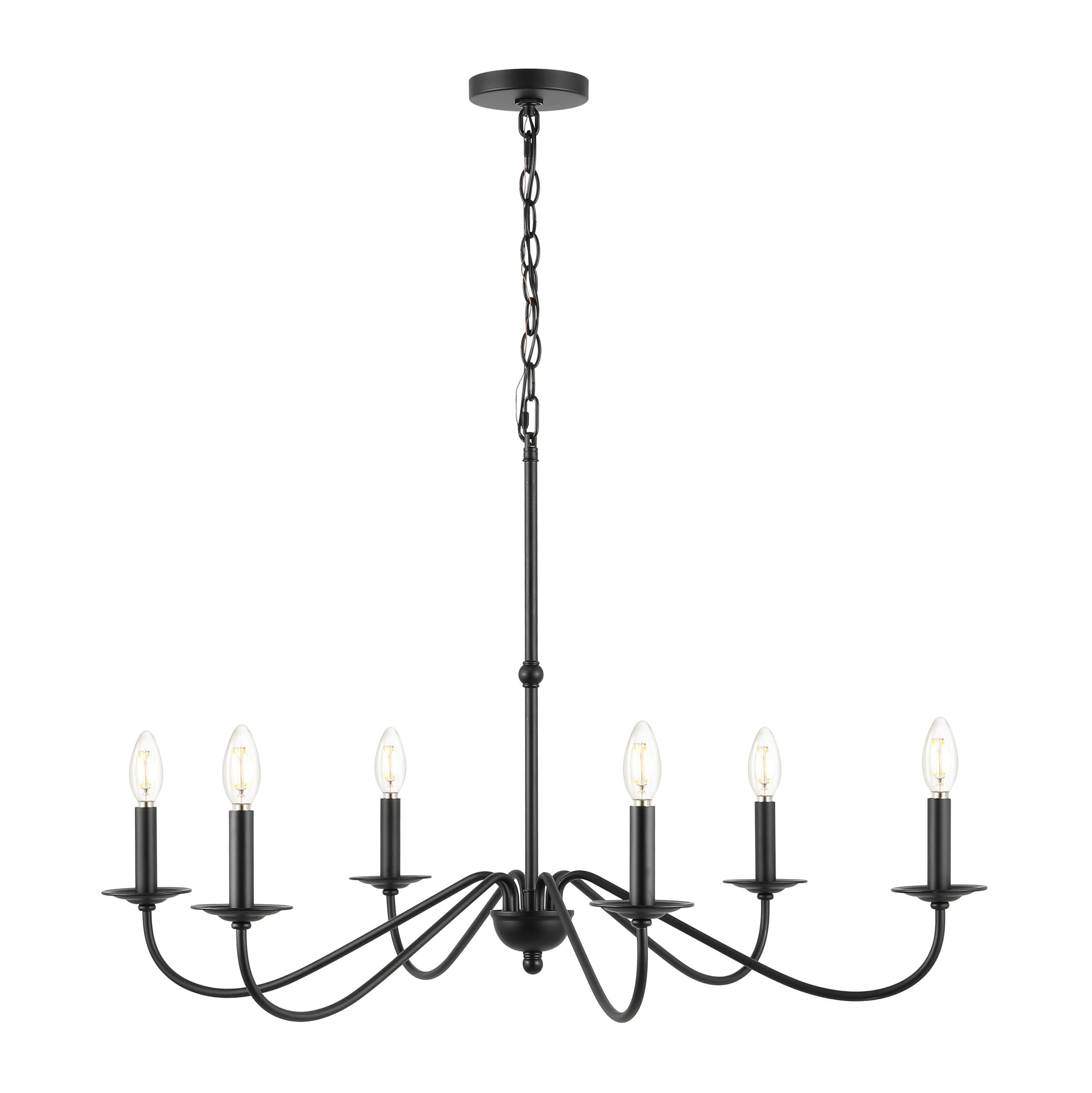 JONATHAN Y 40" Oil Rubbed Bronze 8-Light Bohemian Farmhouse Iron Chandelier, Rustic Candle-Style LED Hanging Light for Dining Room Kitchen Island Entryway Foyer (JYL7914A)