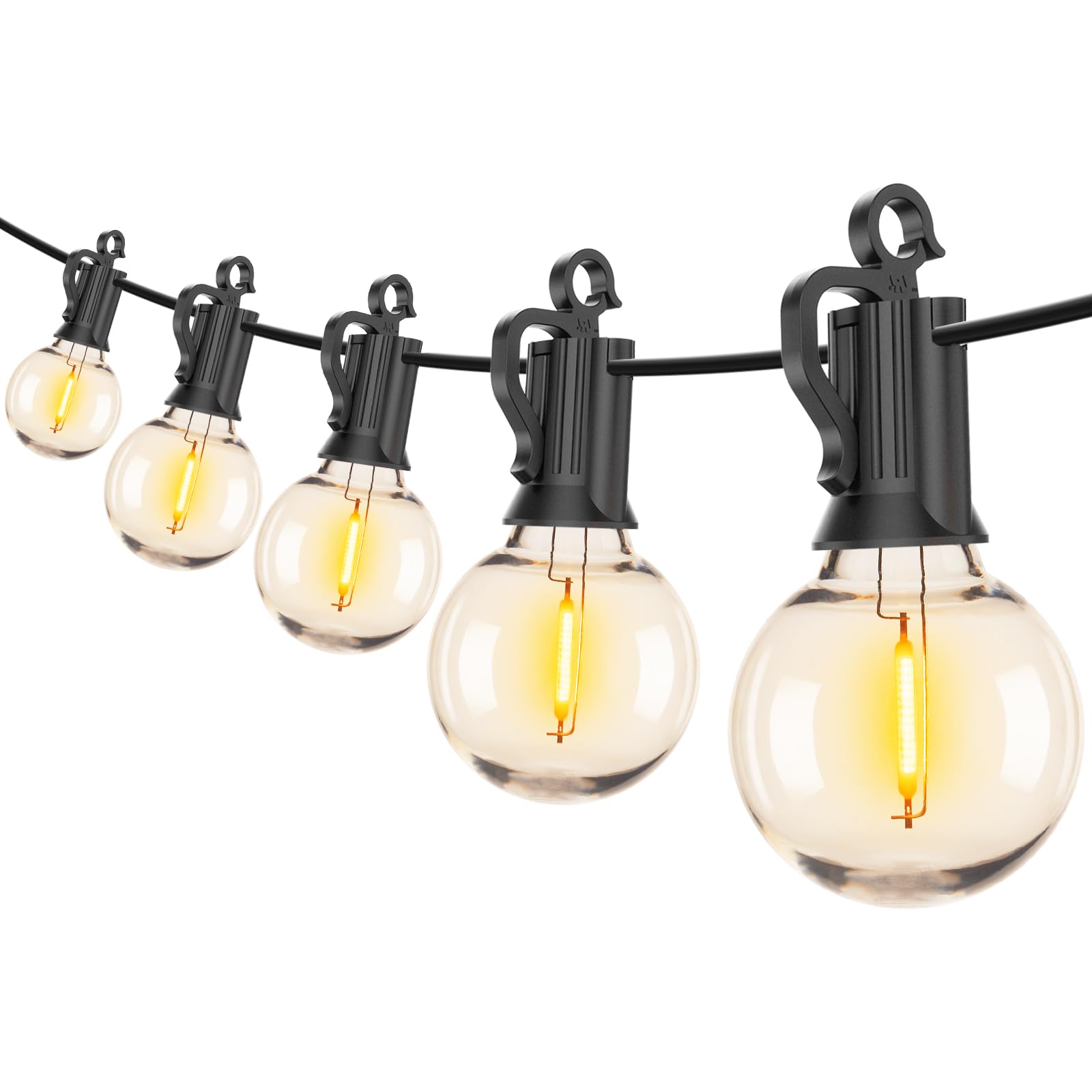 Brightown Outdoor String Lights - Waterproof Globe Patio Lights 35 Ft with 30 G40 Shatterproof LED Bulbs, Connectable Commercial Hanging Light for Backyard, Bistro, Porch, Cafe, Deck, Garden