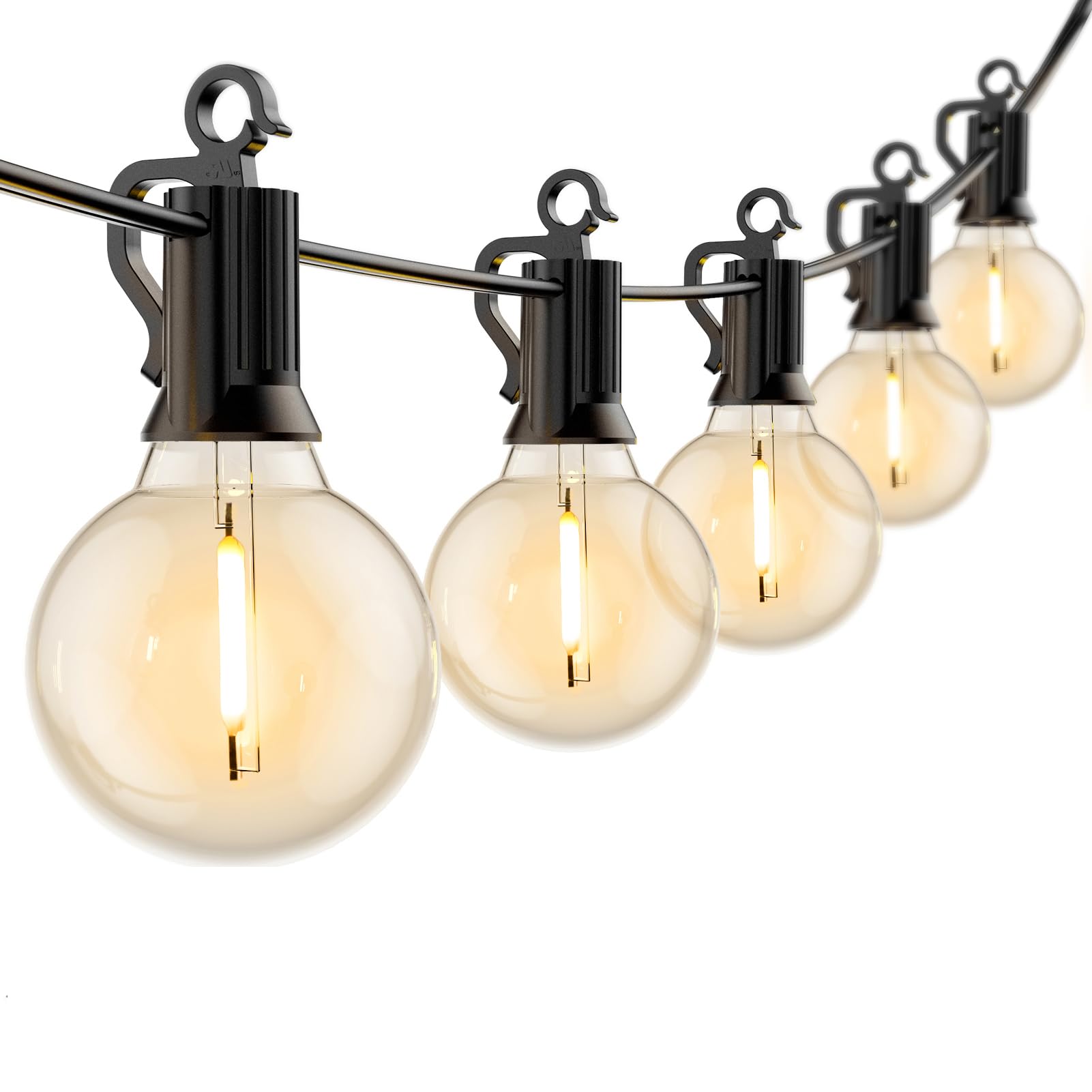 Brightown Outdoor String Lights - Waterproof Globe Patio Lights 35 Ft with 30 G40 Shatterproof LED Bulbs, Connectable Commercial Hanging Light for Backyard, Bistro, Porch, Cafe, Deck, Garden