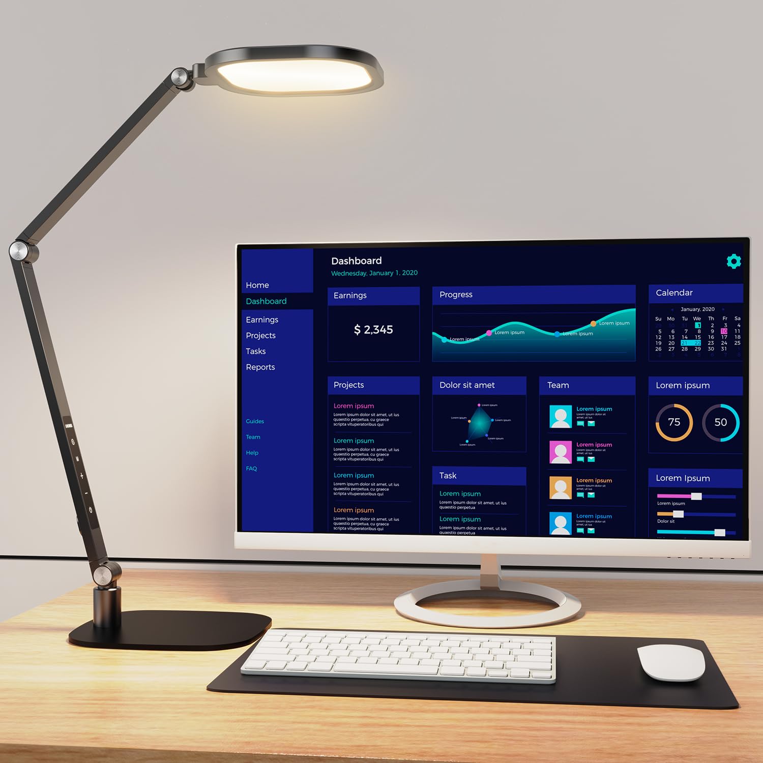 LitONES LED Desk Lamp for Home Office – Professional Eye-Caring Soft Diffused Light, Dimmable Desk Lamp with Adjustable Metal Swing Arm, Memory & Timer, Modern Anti-Glare Table Lamp
