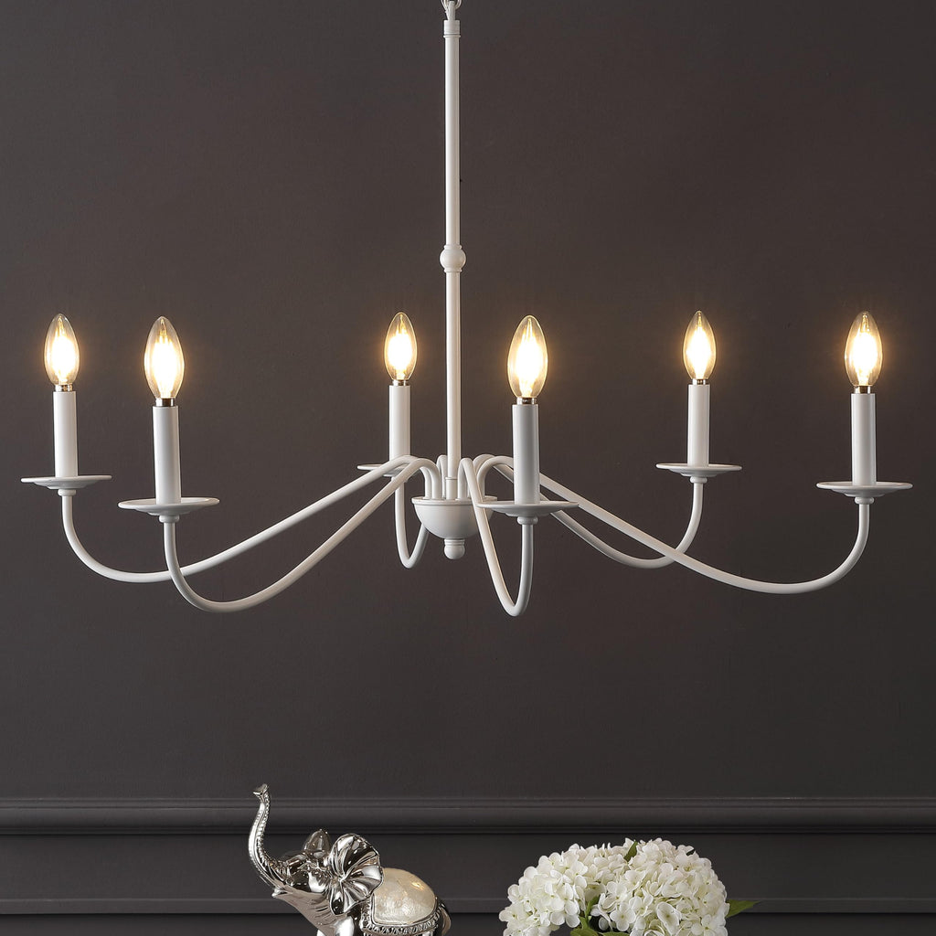 JONATHAN Y 40" Oil Rubbed Bronze 8-Light Bohemian Farmhouse Iron Chandelier, Rustic Candle-Style LED Hanging Light for Dining Room Kitchen Island Entryway Foyer (JYL7914A)