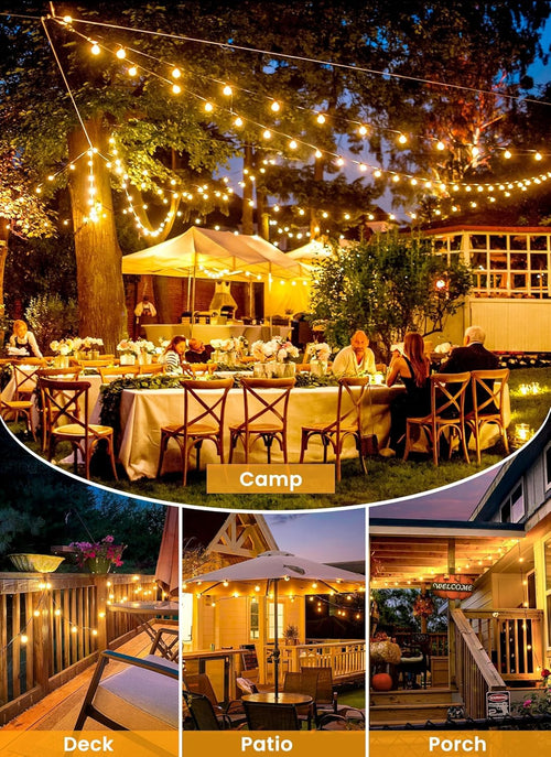 109FT LED Outdoor String Lights, Waterproof Patio Bulbs